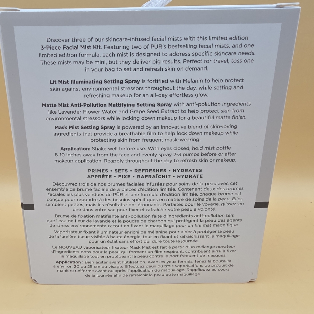PUR x CARE 3 pack Facial Mist Kit Setting Spray Skin Care - Picture 2 of 2